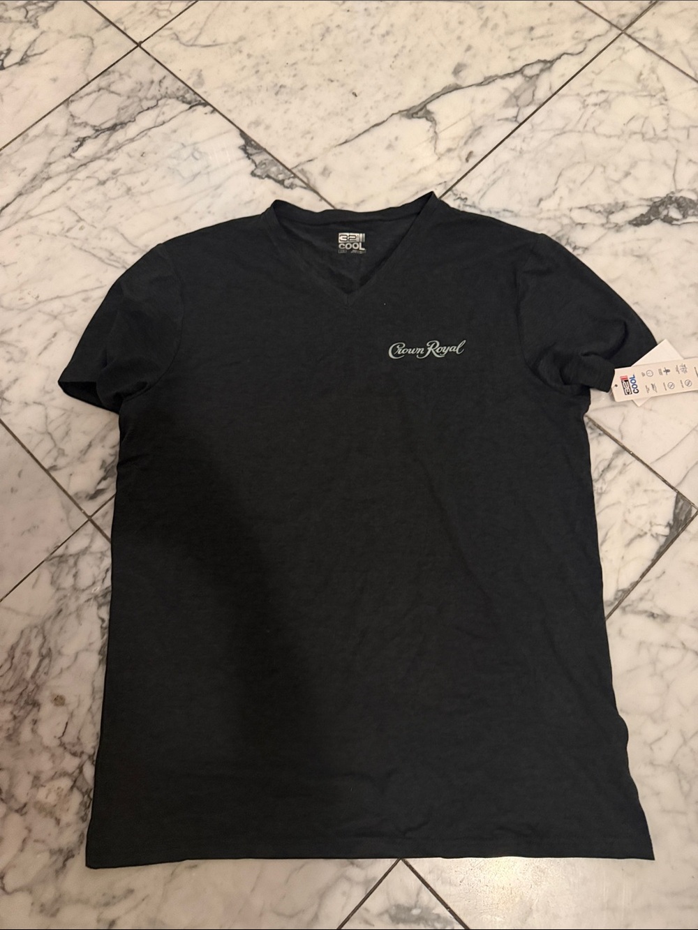Men’s Crown Royal Black V-Neck Logo T-Shirt